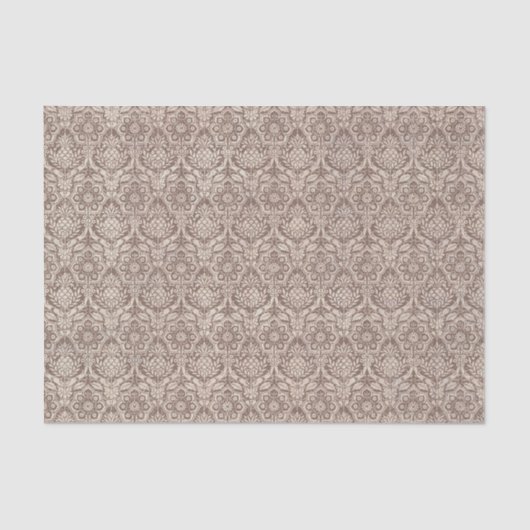 Damask Brown Pattern Tissuepapier (Voorkant)