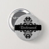Damask bruidsmeisje bruiloft ronde button 5,7 cm (Voorkant /achterkant)