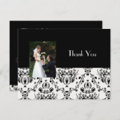 DAMASK BRUILOFT FOTO DANK U BRIEFKAART (Voorkant / Achterkant)