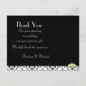 DAMASK BRUILOFT FOTO DANK U BRIEFKAART (Achterkant)