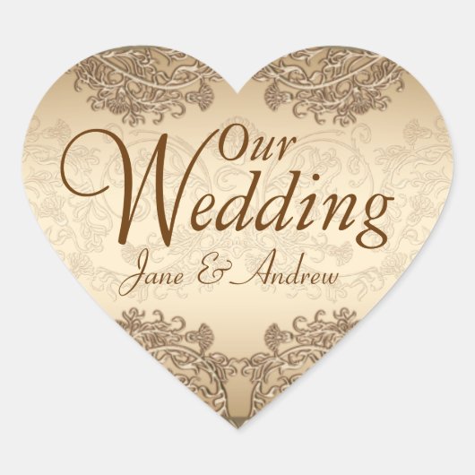  Damask Bruiloft Stickers (Voorkant)