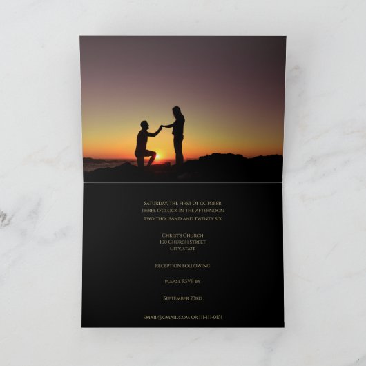 Damask bruiloft uitnodiging rood en zwart (Binnen)