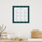 Damask bruiloft-zitkaarten poster (Keuken)