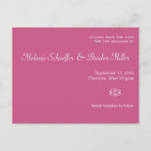 Damask Butterfly Save the Date Uitnodiging (Achterkant)