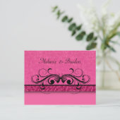Damask Butterfly Save the Date Uitnodiging (Staand voorkant)