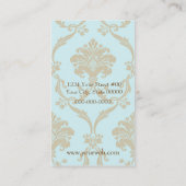 Damask Chandelier 2 Visitekaartje (Mint) (Achterkant)
