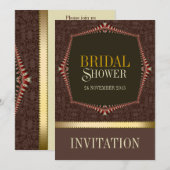 Damask Chocolate Bridal Shower Invitation Kaart (Voorkant / Achterkant)