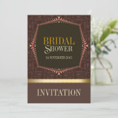 Damask Chocolate nuptiale douche Invitation (Debout devant)