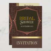Damask Chocolate nuptiale douche Invitation (Devant / Derrière)
