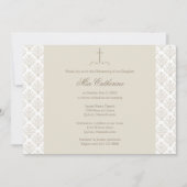 Damask Cream Cross doop / doop Kaart (Voorkant)