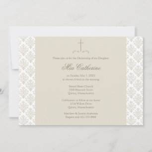 Damask Cream Cross doop / doop Kaart
