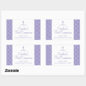 Damask Cross Eerste Communie Rechthoekige Sticker (Vel)