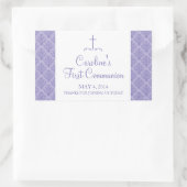 Damask Cross Eerste Communie Rechthoekige Sticker (Tas)
