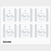Damask Cross Eerste Communie Vierkante Sticker (Vel)