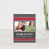 Damask Custom Graduation Faire-part (marron) (Devant)