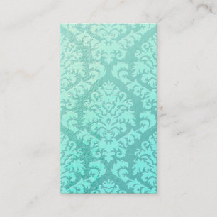 Damask Cut Velvet, ingegraveerd Satin in Mint Gree Visitekaartje