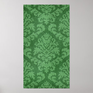 DAMASK CUT VELVET, TAPESTRY IN GROEN POSTER