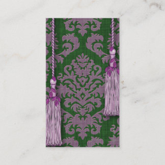 Damask Cut Velvet, Tassels & Leaves Visitekaartje