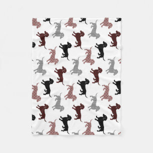 Damask Dackel Cute Dachshunds Fleece Deken