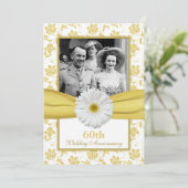Damask Daisy Diamond 60th Wedding Jubileum Kaart (Staand voorkant)