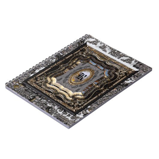 Damask Darby Old Style Book Monogram Notitieboek (Linkerzijde)