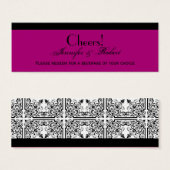 Damask Delight Berry Purple Mariage Boire Billet (Devant & derrière)