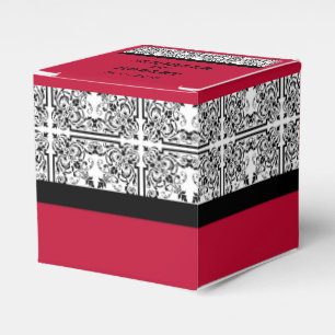 Damask Delight in Scarlet Rode Bruiloft Favor Box Bedankdoosjes