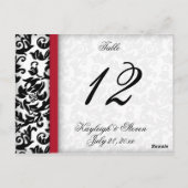 Damask Delight-tabelnummer Briefkaart (Achterkant)