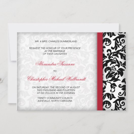 Damask Delight Wedding Invitation Kaart (Voorkant)