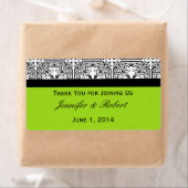 Damask Delin Lime Green Étiquette bouteille d'eau (En situation)