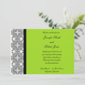 Damask Delin Lime Green Faire-part de mariage (Debout devant)