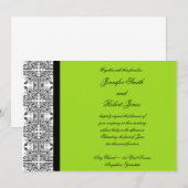 Damask Delin Lime Green Faire-part de mariage (Devant / Derrière)
