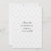 damask diamante rode bruiloft dank u bedankkaart (Achterkant)