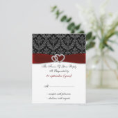 damask diamante rouge mariage RSVP (Debout devant)