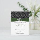 damask diamante vert mariage RSVP (Debout devant)