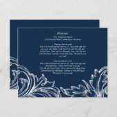  Damask Direction Card Navy Blue & White Informatiekaartje (Voorkant / Achterkant)