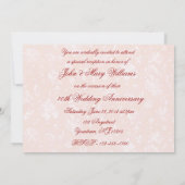 Damask doux 40e anniversaire de mariage Invitation (Dos)