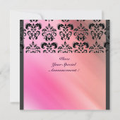 DAMASK EDELE STEEN MONOGRAM paarse zijde Kaart (Achterkant)