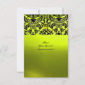 DAMASK EDELGESTEENTE MONOGRAM topaas geel rsvp Kaart (Achterkant)