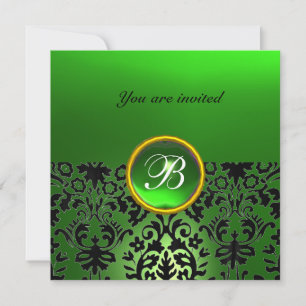 DAMASK EDELSTEEN INITIALEN jade groen Kaart