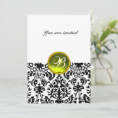 DAMASK EDELSTEEN STENEN MONOGRAM topaas geel wit Kaart (Staand voorkant)