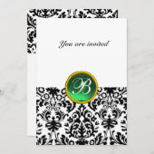 DAMASK EDLE STEIN MONOGRAMM jade groen Kaart (Voorkant / Achterkant)