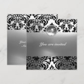 DAMASK EDMELSTEEN MONOGRAM wit Kaart (Voorkant / Achterkant)