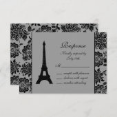Damask Eiffel Tower RSVP (Voorkant / Achterkant)