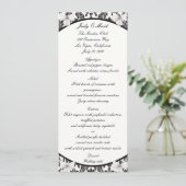 Damask Elegance Bruiloft Menu Kaart (Staand voorkant)