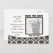 Damask Elegance Bruiloft Save The Date Briefkaart (Voorkant / Achterkant)