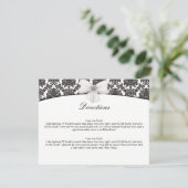 Damask Elegance Mariage Direction Cartes (Debout devant)