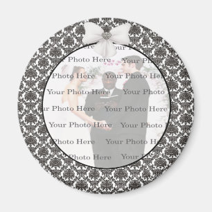 Damask Elegance Mariage Round Magnet