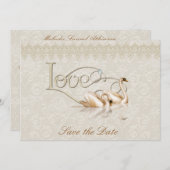 Damask Elegance Save The Date (Voorkant / Achterkant)