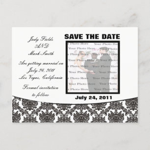 Damask Elegance Wedding Enregistrer La Date Carte 